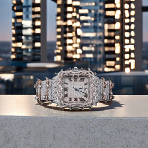 Nuevo Reloj de Diamantes con Moissanita VVS, Reloj Clásico de Lujo Hip Hop, Reloj Mecánico Automático con Espinas para Hombre de Fabricante Indio - Product Image 1