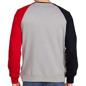 Sweat-shirt à col rond pour homme, gris, rouge, noir, à blocs de couleur, à manches longues, décontracté, style streetwear - Product Image 3