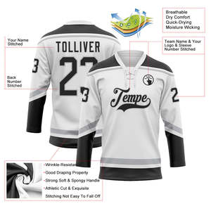 Maillot de hockey OEM sublimé, t-shirt d'équipe 100% polyester, vêtement de sport décontracté à manches longues, pull-over pour tenue d'équipe décontractée. - Product Image 4