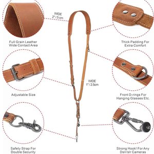 Correa de Cuero Resistente para Cámara, Soporte Doble para Hombro y Pecho, para Cámaras DSLR y sin Espejo, Accesorios de Fotografía - Product Image 4