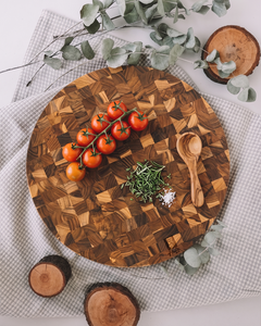 Tabla de cortar de madera de acacia de 1.5 cm de grosor con mango, marca Ha Le, utensilios de cocina de madera, bloques de cortar para pizza, frutas y verduras - Product Image 6
