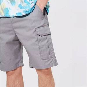 Pantalones Cortos Cargo Grises para Hombre, Cintura Media, Elásticos, Transpirables, de Lona, Casuales, Tipo Bermuda, con Bolsillos - Product Image 4