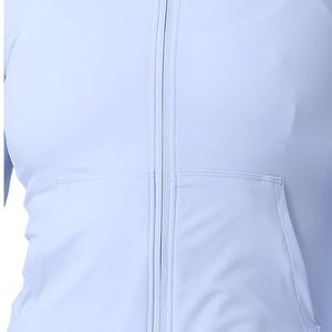 Women's Light Blue Full Zip Performance Hoodie Long Sleeve Stretch Gym <b>Workout</b> Running Fitness Activewear Lightweight <b>Jacket</b> - Product Image 4