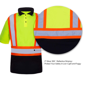 เสื้อเชิ้ตนิรภัยสีแดงสะท้อนแสง มองเห็นได้ชัดเจน เป็นมิตรกับสิ่งแวดล้อม ระบายอากาศได้ดี สวมใส่สบาย แบบเรียบง่าย แขนสั้น ผ้าถักเนื้อแคนวาส 220 กรัม ไซส์ใหญ่พิเศษ สำหรับผู้ชาย - Product Image 5