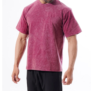 T-shirts homme délavés à l'acide, effet vintage, en mélange de coton, coupe décontractée, matière respirante, manches courtes, style décontracté, mode streetwear - Product Image 4
