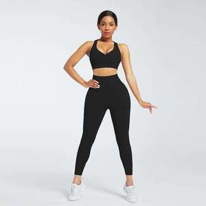 Vêtements de sport pour femmes, ensemble yoga, vêtements de gym, leggings et haut de sport, tenue d'entraînement, vêtements de sport confortables pour femmes - Product Image 6