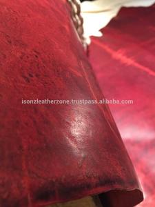 <b>Red</b> Pull up Grain Finished Cow Skin Anti Pill for Bags Shoes Belts Straps Furniture Sofa Luggage Custom Accessories by ISONZ - Product Image 3