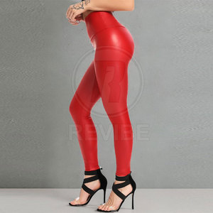 Legging en cuir élégant pour femme, coupe ajustée, taille mi-haute, respirant, longueur intégrale, pour usage décontracté - Product Image 4