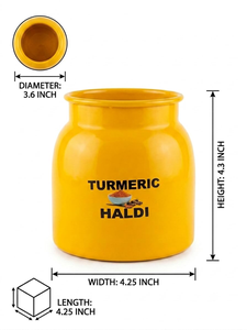 Turmeric <b>Container</b> with Wooden Lid and Crystal Knob Premium Spice <b>Storage</b> Jar Elegant <b>Kitchen</b> Organizer Decorative - Product Image 2