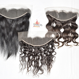 Extensiones de Cabello Natural Indio Negro 13*4 Frontal, 100% Cutícula Alineada, Ondulado Profundo, Remy Sin Procesar, Doble Trama a Máquina, Clip-in/Tejido - Product Image 2