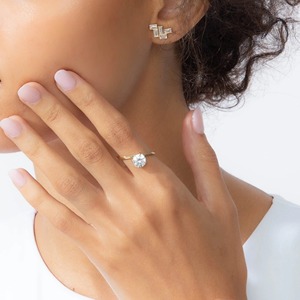 Meilleure bague de fiançailles de luxe en or massif 14 carats avec diamant taille poire certifié IGI, bague brillante inclinée pour mariage et cadeau d'anniversaire - Product Image 4