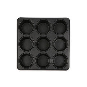 Square 9 Cavity PTFE Coated Carbon Steel Non-stick <b>Muffin</b> Pan Professional Grade Oven Safe Baking <b>Tray</b> for Family Party Bakery - Product Image 1