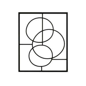 Arte de Pared Metálico Geométrico Moderno, Decoración de Pared con Círculos Superpuestos Abstractos, Escultura de Panel de Hierro de Lujo para Sala de Estar - Product Image 1