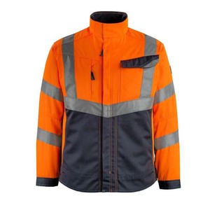 Chaquetas de Trabajo con Cuello Alto, Cierre de Cremallera, Color Naranja y Azul Marino, Manga Larga, Material de Poliéster Impermeable - Product Image 1