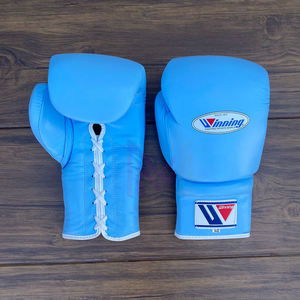Guantes de Boxeo Profesionales Hechos a Medida, de Primera Calidad, con Cordones, para Competencia y Sparring, de Cuero Genuino, Ligeros - Product Image 1