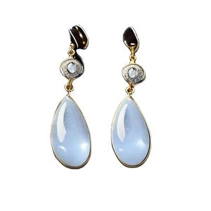 Boucles d'oreilles pendantes en argent sterling 925 plaqué or de haute qualité pour femmes et filles parfaites pour les mariages - Product Image 1