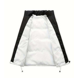 Blouson matelassé unisexe color block, col montant, fermeture éclair, coupe-vent, rembourrage standard en polyester, décontracté, coupe ample, hiver - Product Image 2