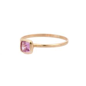 18K Yellow Gold Cushion Cut Sapphire Solitaire Wedding Ring for Women - Product Image 3