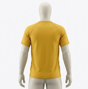 เสื้อยืดคอกลมแขนสั้นสีเหลืองมัสตาร์ดสำหรับผู้ชาย ระบายเหงื่อได้ดี ทรงปกติ ผลิตจากโพลีเอสเตอร์ 100% สีพื้น ใส่ได้ทุกฤดู - Product Image 2