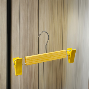 Wholesale <b>Cheap</b> Durable Eco-Friendly Wooden Hangers Stainless Steel Clips Multifunction Non-Slip Single <b>Wardrobe</b> Clothing - Product Image 2