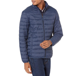 Chaqueta de Lona de Poliéster Azul Personalizada, Chaqueta Impermeable con Cuello Alto, Chaqueta Acolchada, Talla Regular, Opciones de Stock del Fabricante - Product Image 3