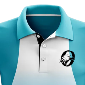 Men Sky Blue Sublimation Cricket Jersey Short Sleeve Polo Sports Shirt <b>Athletic</b> Match Wear Team Uniform Performance Apparel - Product Image 5