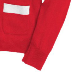 Cardigan en tricot rouge pour homme, col en V, manches longues, fermeture boutonnée, motif géométrique, style automne, coupe classique - Product Image 5