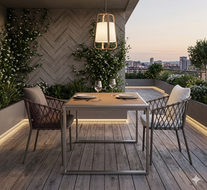 Silla de Comedor de Exterior Moderna y Lujosa, Impermeable, Tejida con Cuerda, para Patio, Jardín, Terraza, Restaurante, Estilo Minimalista - Product Image 5