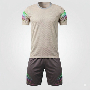 Conjunto de Uniforme de Fútbol para Hombre, Corte Atlético, Estampado en Degradado de Color, Cuello Redondo, Manga Corta, Malla de Poliéster, Absorbe la Humedad - Product Image 1