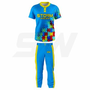 Uniforme de Béisbol Personalizado Hecho en Fábrica, Transpirable, con 2 Botones, Conjunto de Camiseta y Pantalones de Béisbol para Equipos Juveniles y Adultos - Product Image 1