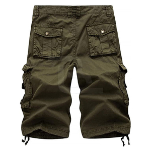 Pantalones Cortos Cargo de Color Sólido para Hombre, Cintura Media, con Cordón, Estilo Bermuda, Casuales, con Bolsillos, Material de Poliéster, Diseño Transpirable - Product Image 2