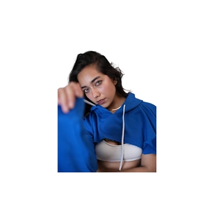 Sudadera con Capucha Casual de Invierno para Mujer, Color Borgoña, Tejido de Felpa, con Bolsillos, Tela de Poliéster Transpirable, Largo Regular, Mangas Completas - Product Image 6