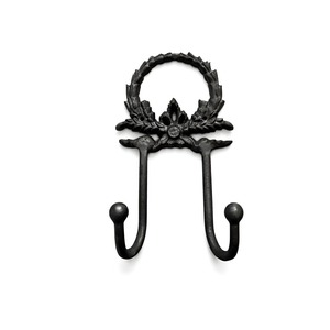 ตะขอแขวนผนังสำหรับร้านขายเสื้อผ้า ตะขอแขวนเสื้อโค้ทแบบติดผนัง ดีไซน์โดดเด่น ตะขอแขวนผนังอะลูมิเนียมแบบสองหัว สีดำนิกเกิล - Product Image 1