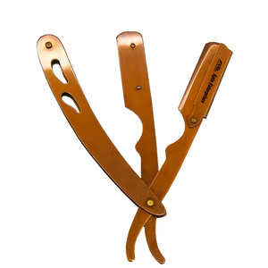 Navaja de Afeitar Recta de Acero Inoxidable Color Oro Rosa Platinum Blades, Kit de Afeitado Profesional para Hombre - Product Image 3