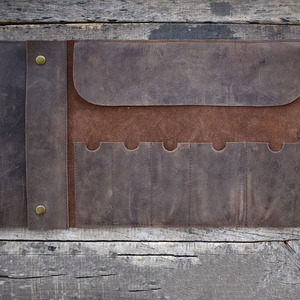 Rouleau à outils en cuir de vachette avec logo personnalisé, organiseur d'outils portatif à plusieurs compartiments, fournisseur d'usine en gros à prix raisonnable - Product Image 5