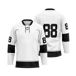 Custom Men's Ice Hockey Jersey Full Sleeve Red <b>White</b> Number 88 Sublimated Breathable Polyester Sport Apparel Adult Size - Product Image 3
