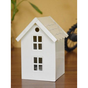 Portavelas de metal blanco al por mayor con forma de casa, estilo vintage decorativo, faroles colgantes tipo huracán para el hogar y bodas - Product Image 6