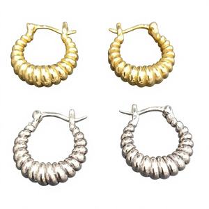 Pendientes de Aro de Aleación Plateada Estilo Bohemio al por Mayor, Joyería Ligera para Uso Diario, Precio de Fábrica de Fabricante Indio - Product Image 1