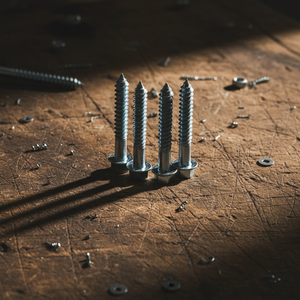 Tornillo PDC de Acero al Carbono de Alta Resistencia Clase 4, Punta Afilada, Cabeza Hexagonal Externa, Rosca para Madera, HRC22-32, Zincado - Product Image 1