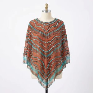 Poncho Perlé Fait Main Fourni Directement par l'Usine pour Fêtes, Mariages et Usage Quotidien Disponible au Prix d'Usine - Product Image 1