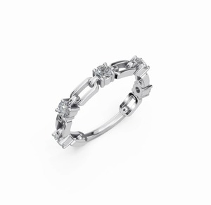 Anillo de Diamantes Everlinked de Alta Calidad, 0.500 Quilates, Corte Redondo, FG VS, Joyería Fina Premium para Novias y Colecciones de Moda - Product Image 1
