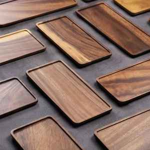 Bandejas de madera multiusos individuales, bandeja de madera de haya hecha a mano para joyería, cocina, plato decorativo con seguridad - Product Image 1