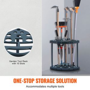 Organizzatore per Attrezzi da Giardino a 19 Scomparti, Porta Attrezzi/Rastrelli/Scope/Spazzole con Manico Lungo, Scaffale per Garage e Giardino, Modello Porta Utensili - Product Image 2