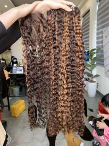 Eurasian 100% Non Transformés Vietnamien Remy Cheveux Crépus Bouclés Style Trame Unique Extensions De Tissage De Cheveux Humains Toutes Les Couleurs Convient - Product Image 4