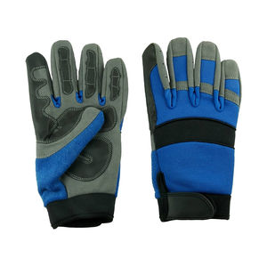 Gants de travail industriels en nitrile personnalisés bleu-noir finition sablée, bonne adhérence, doublure arrière en nylon tricoté de haute qualité, coton - Product Image 1