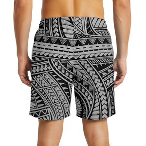 Traje de Baño para Hombre, Color Negro Grisáceo, Transpirable, de Secado Rápido, Cintura Elástica, Poliéster/Algodón, con Bolsillos - Product Image 2