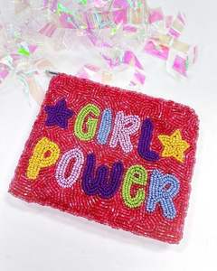 Pochette à monnaie Op Art perlée faite à la main pour femmes et filles, porte-monnaie zippé en perles de rocaille, boucles d'oreilles en perles brodées, motif cœur, Inde - Product Image 3