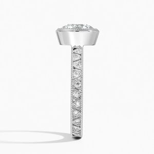 Anillo de Compromiso RITZIN con Diamante Cultivado en Laboratorio, Corte Redondo, Estilo Vintage para Mujer en Oro Rosa y Plata - Product Image 2
