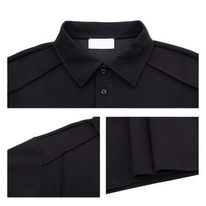 Camiseta de Manga Corta Blanca y Negra para Hombre, Fabricada al por Mayor, con Logotipo Frontal en Tela de Rizo, Diseño Sólido, Casual, Transpirable y de Secado Rápido - Product Image 4