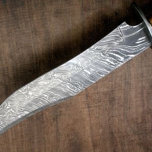 Full Tang Hunting <b>Knife</b> Heavy Duty with Wood Handle <b>Sharpened</b> Clip Point Blade for Field Customizable OEM Support for DIY - Product Image 4